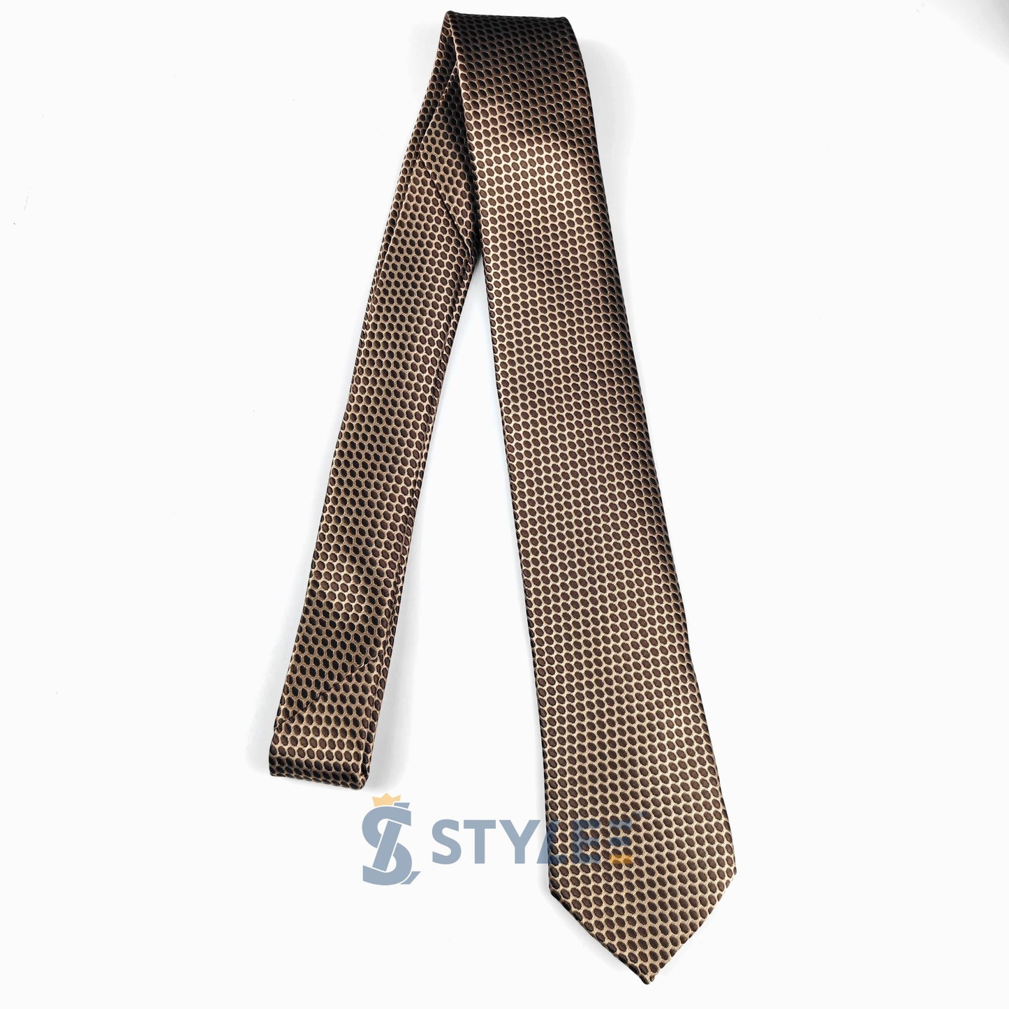 Cravate large marron avec boite